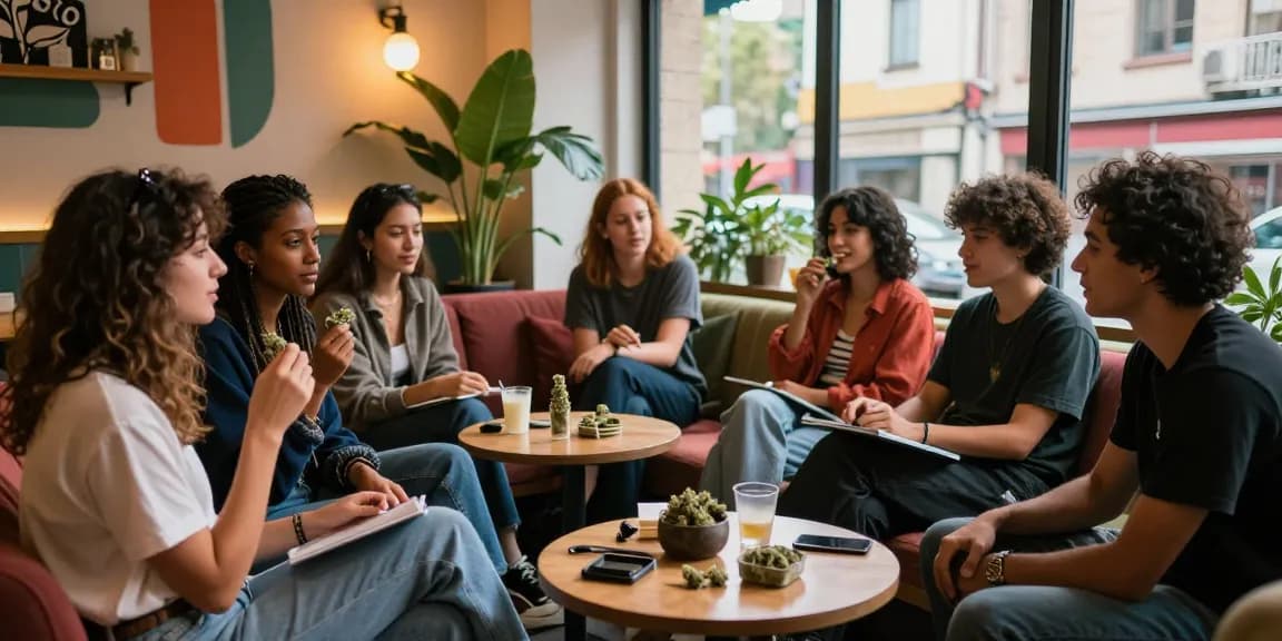 Medlemmar njuter av atmosfären i en cannabisklubb i Barcelona på https://sv.cannabisbcn.com/ med gemenskap och avkoppling.