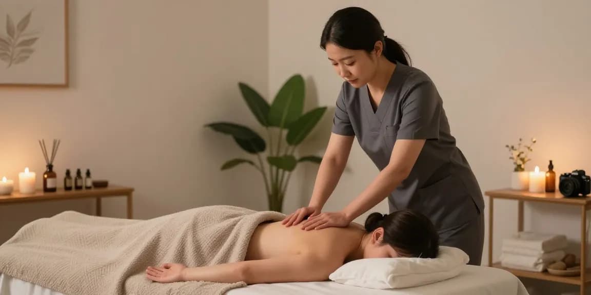 Experience premium 영등포출장마사지 with a professional therapist creating a serene home spa atmosphere.